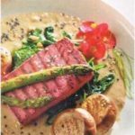 salmón tofu con espinacas